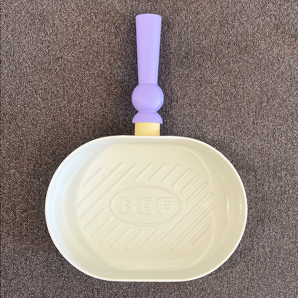 Neoflam Better Finger Kitchen Non Stick 10 Inch BBQ Oval Grill Pan w/ Handle NWT